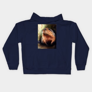 Muskrat - Watercolor Paint Kids Hoodie